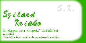 szilard kripko business card